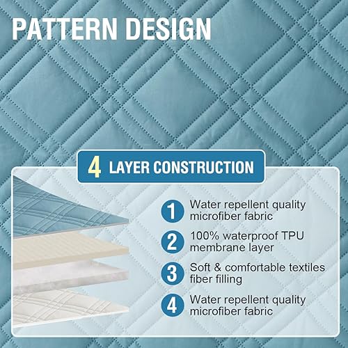 Miniatura 10 de H.VERSAILTEX Fundas de sofá 100% impermeables para sofás reclinables, fundas reversibles para sillas reclinables, protector de muebles con correas