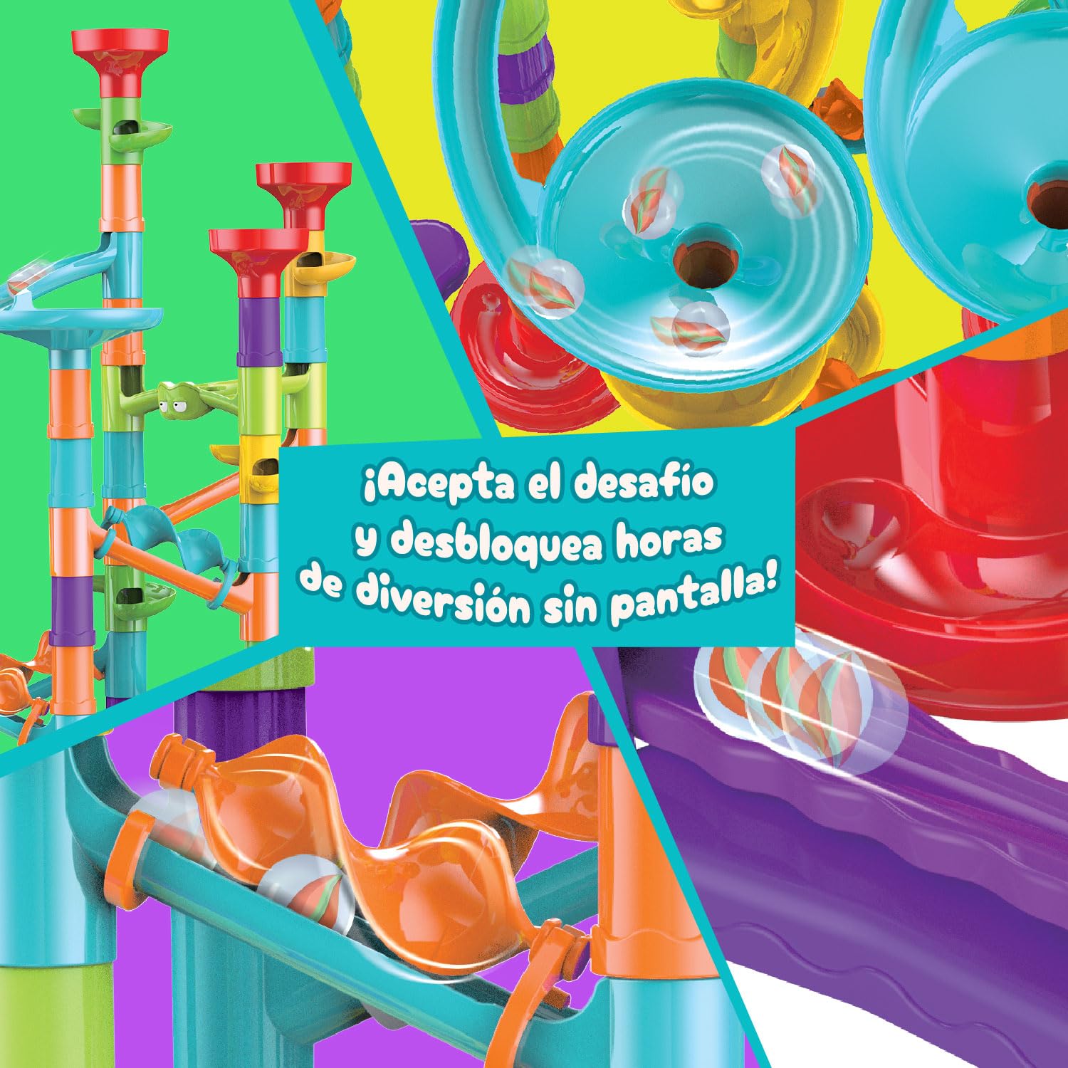 Science4you Super Circuito de Canicas para Niños - Juego con Canicas Incluidas, Marble Run + 113 Piezas, Juguetes Educativos Stem, Regalo para Niño y Niña 3+ años
