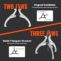 Vista 4 de VEVOR Juego de Extractor de Engranajes, Kit de Extractor de 3 Pulgadas, 4 Pulgadas, 6 Pulgadas, 8 Pulgadas, Herramienta de Extracción de Polea