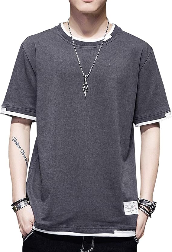 Amazon Hisitosa Tシャツ 半袖 夏服メンズ カジュアル おおきいサイズ ゆったり カットソー トップス 綿 柔らかい おしゃれ 吸汗通気 Tシャツ カットソー 通販