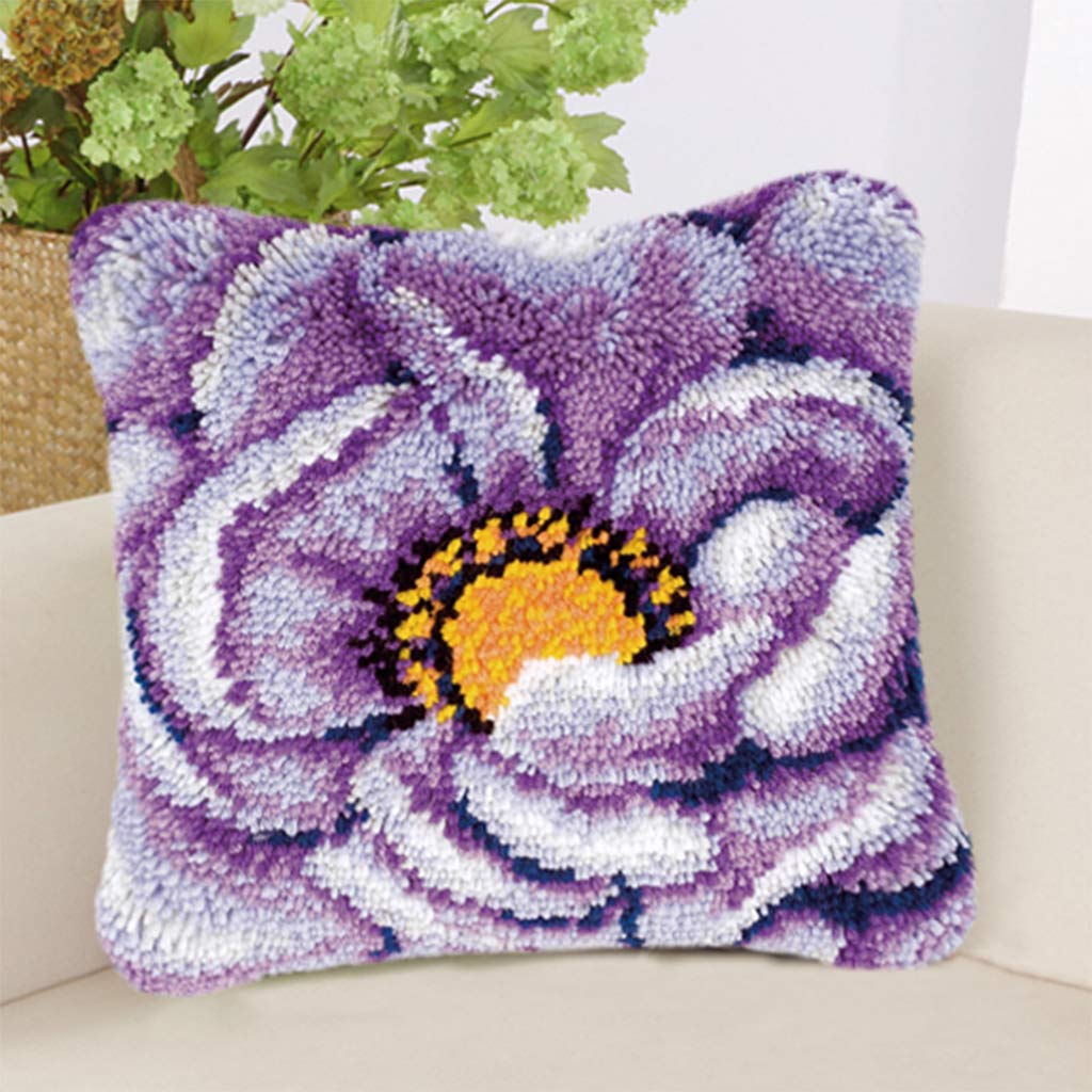 DIY Knüpfkissen-Set – Pudel Mit Regenschirm | 43x43 Cm, Inkl. Garn, Häkelnadel & Anleitung