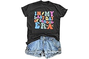 In My Last Day of School Era Teacher T-Shirt End of School Gift for Women