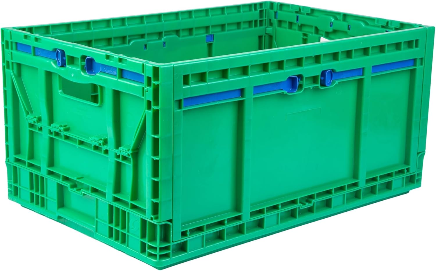 Hudson Exchange 23.62 x 15.75 x 11.81" (15.2 Gallon) Collapsible Straight Wall Handled Storage Container Tote, Green