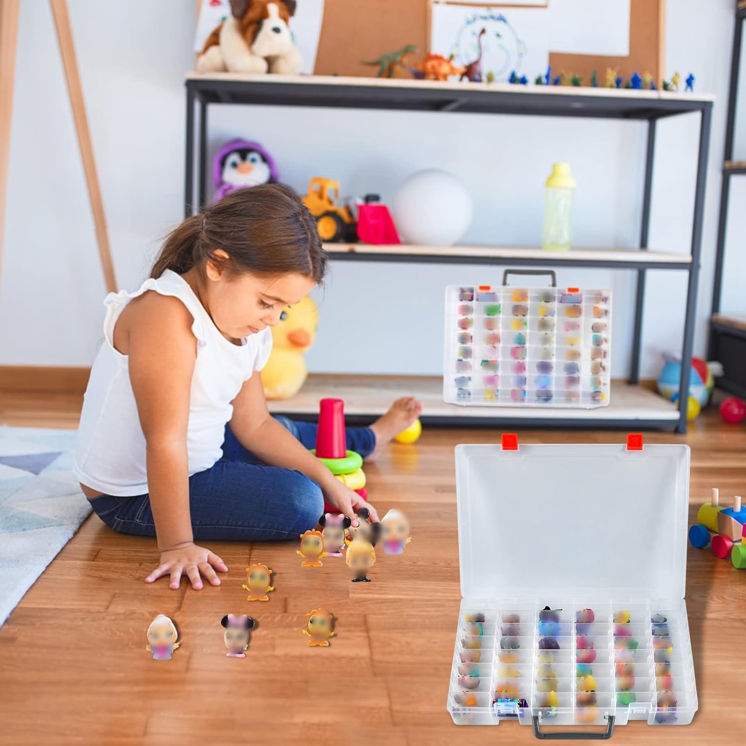 Display Case Compatible with Disney Doorables + Battery Organizer Storage Case with Tester Checker : Toys & Games