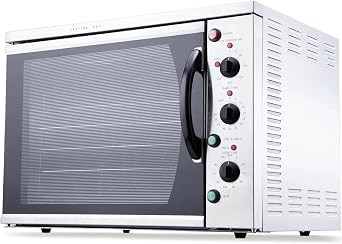 Commercial Electric Convection Oven YSD-6A - 2.8kW with Standard UK Plug, 4 x GN 1/1 Capacity, Cook & Hold, Double-Glazed Door, Enamelled Cavity for Bakery, Restaurant and Catering 240V