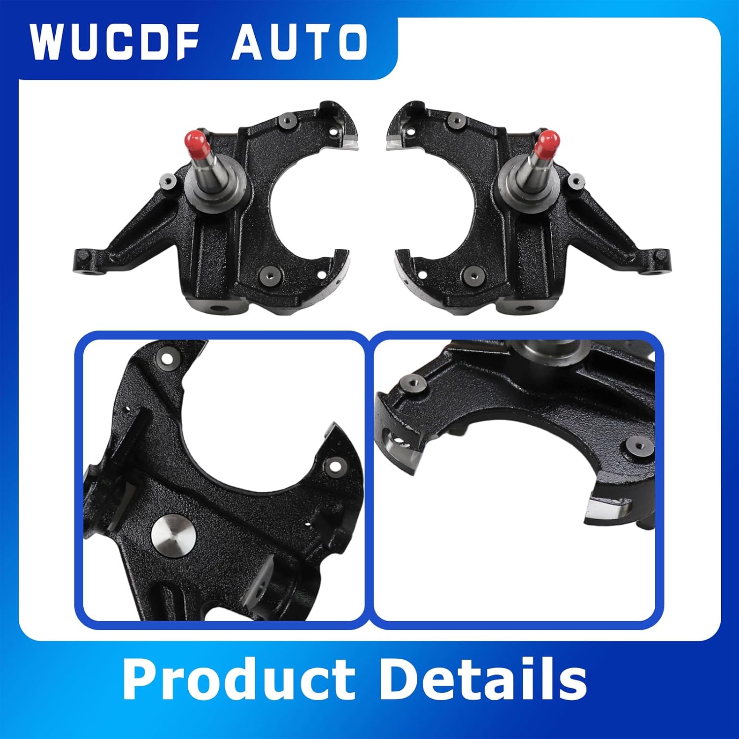 2.5" Front Drop Spindles Lowering Suspension Kit W/1.25" Rotor 2WD For Chevy C10 2WD 1973-1987 For 1973-1987 Chevy GMC C10 Pickup 2WD Replaces# M0117K12-1,M0117K12-2