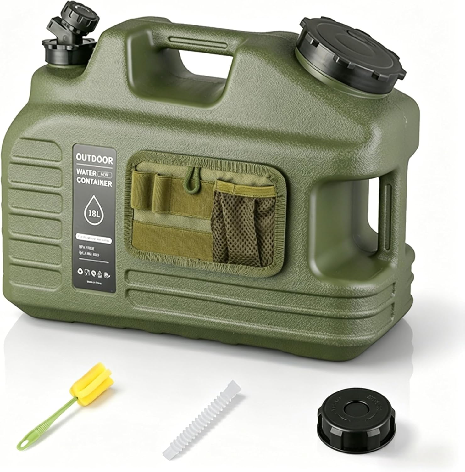 18L Camping Water Jug with Spigot, Water Container Water Storage with Tool Bag, Portable Water Tank Emergency Water Storage for Hiking, Camping, Picnic, Home Use