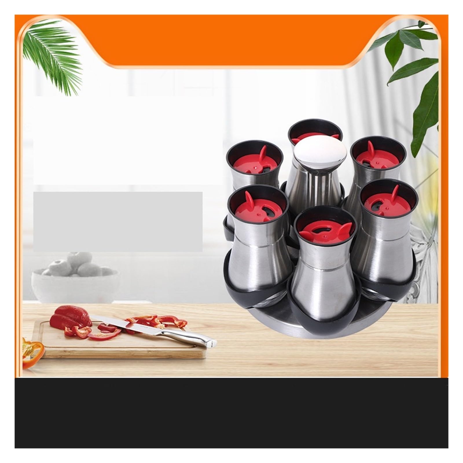 6pcs Stainless Steel Seasoning Jar Pour Sucre