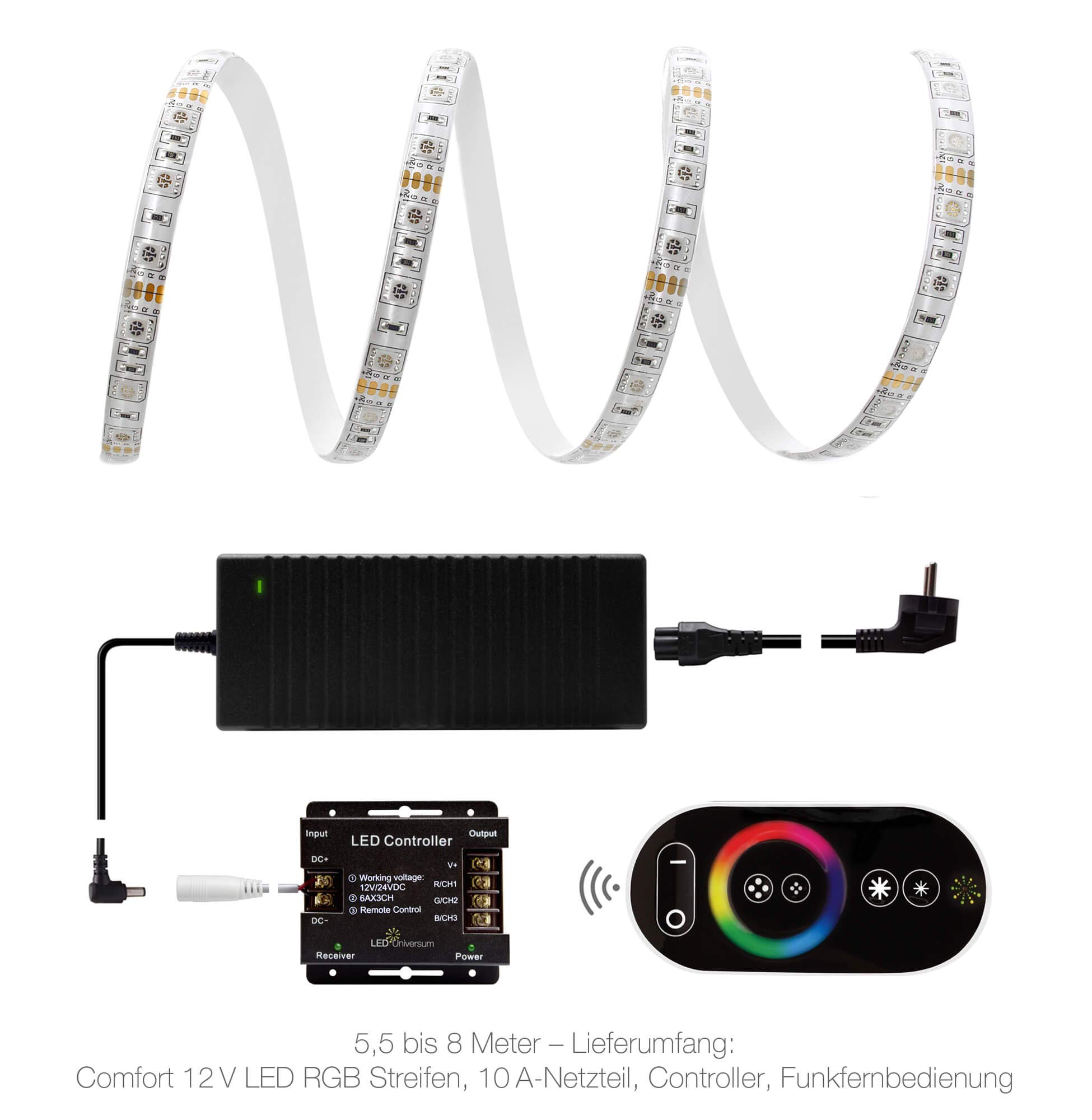 LED Universum RGB LED Streifen 12V 6m 60 LED/m IP65
