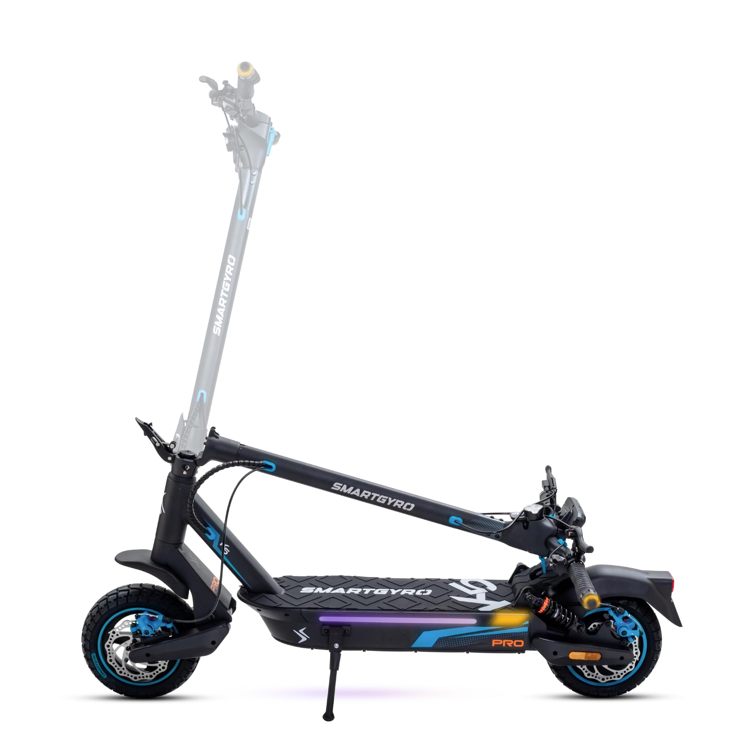 smartGyro K5 PRO - Patinete eléctrico de 48V 1000W, 15.000 mAh, Suspensiones Delanteras y Traseras, Display Multifunción, Ruedas de 10 Neumáticas (Black 1000w 15Ah)