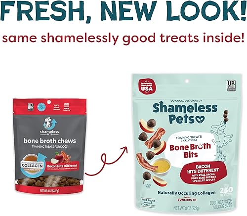 Miniatura 10 de Shameless Pets Golosinas de entrenamiento para perros, brocas de caldo de hueso, golosinas naturales y saludables para cachorros, golosinas de
