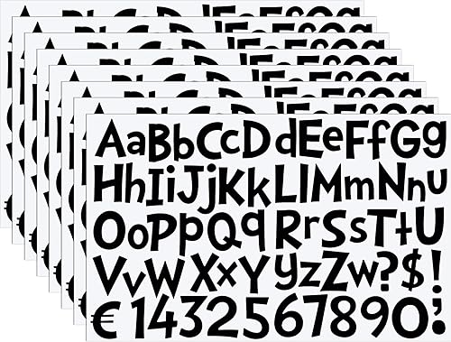 TaoBary 544 calcomanías de letras del alfabeto de 2 pulgadas, autoadhesivas, de vinilo, con números, calcomanías coloridas para proyectos de