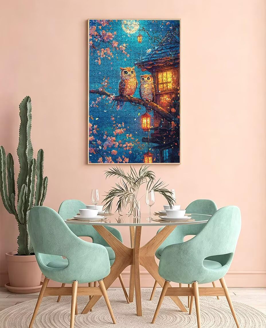 Puzzle 3000 Pezzi Vista Notturna Gufo 3D Puzzle per Adulti Impegnativo, Educa Puzzles Artistico, Divertente E Stimolante Puzzles Decorativo per La Famiglia, Regalo e Decorazione Pareti BXHZW6-1009