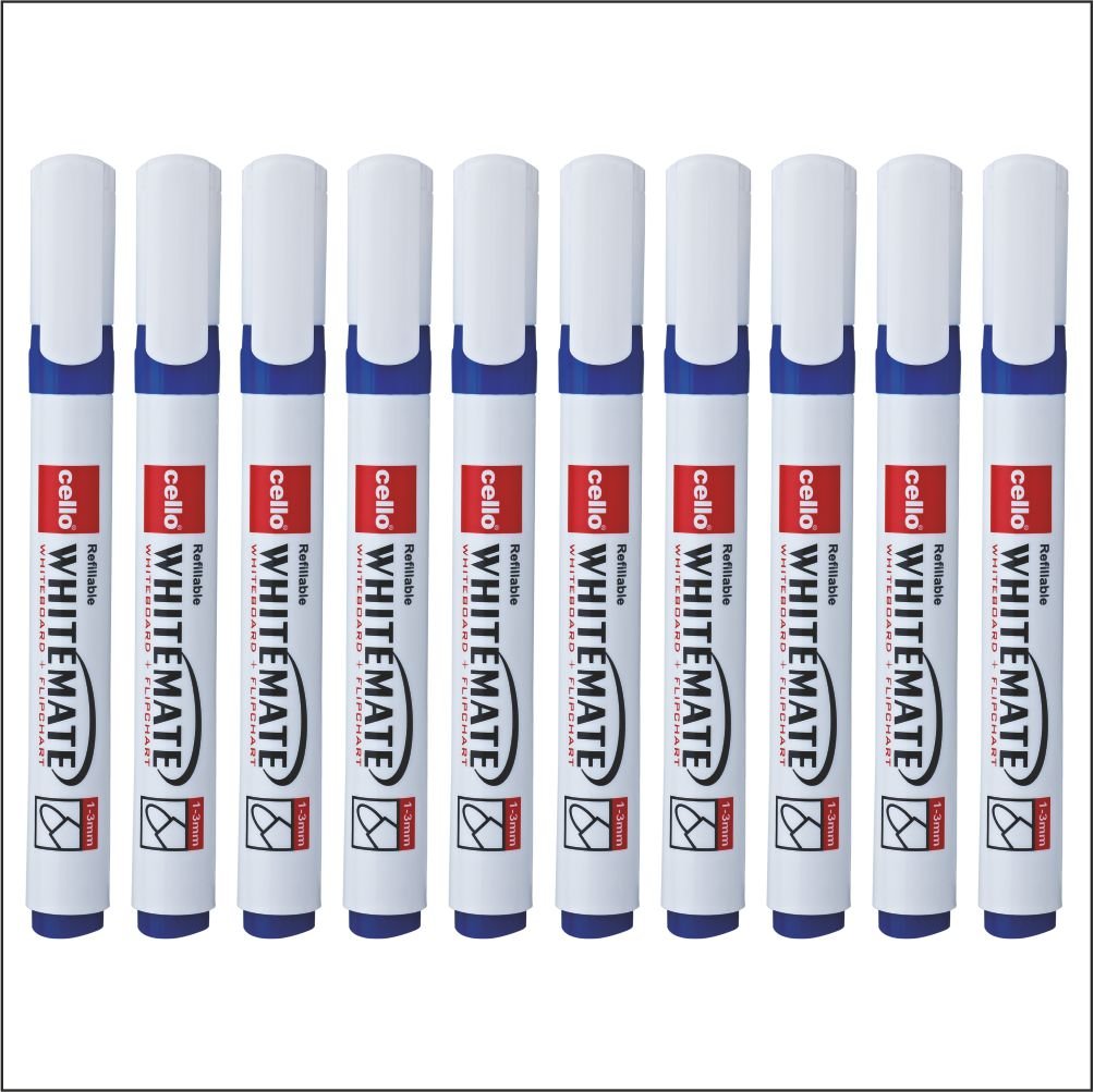 Cello Whitemate Whiteboard Marker Set - Count of 10 (Blue)- - Image 2 thumbnail