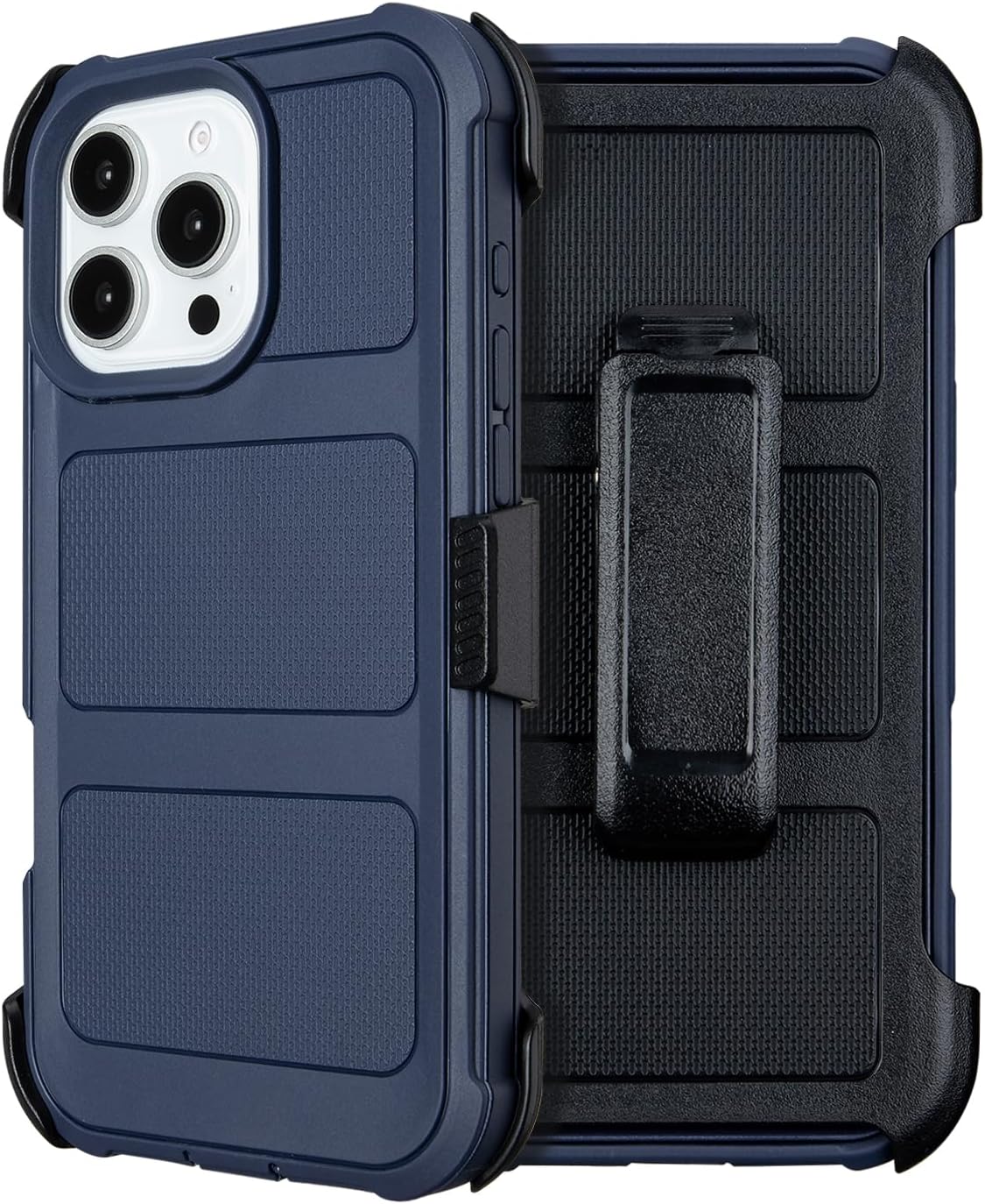 Shockproof for iPhone 16 Pro Case with Belt Clip,for iPhone 16 Pro Defender Case with Holster,for iPhone16 ProCase with Kickstand,3 Layers of Sturdy,Anti-Drop,Protective Cases for iPhone16Pro(Blue) Navy Blue