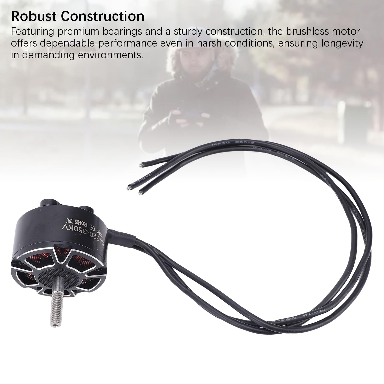 Buachois Brushless Motor für 15 Zoll FPV Drohne, 350KV Aluminiumlegierung Ersatzmotor für RC Quadcopter Zubehör