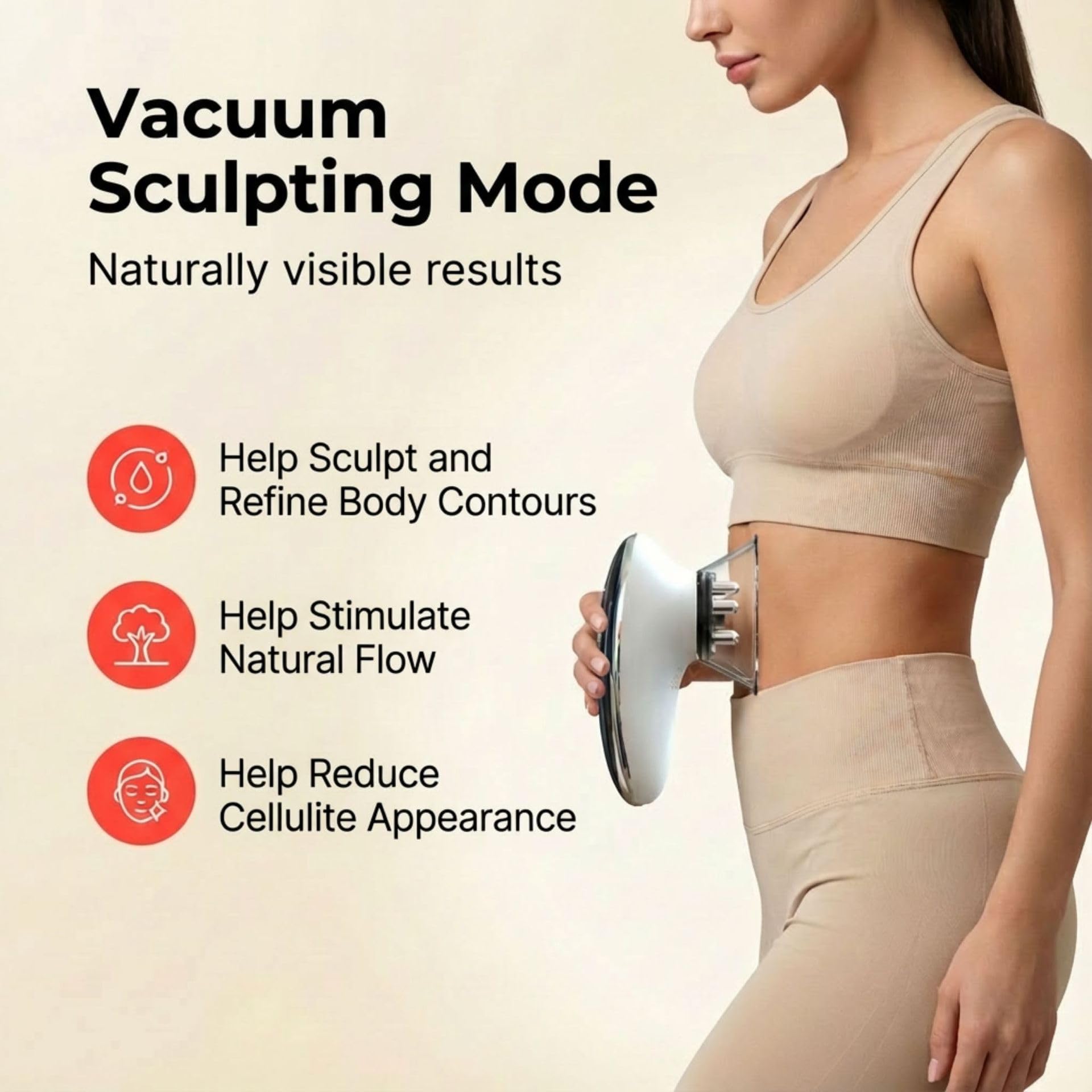 3 En 1 Masajeador Electrico de Ventosas, Masajeador Anticelulítico Eléctrico con Ventosas de Vacío, EMS y Luz Roja, Efecto Lifting, Masaje Profundo y Drenaje Linfático para Abdomen, Piernas, Glúteos