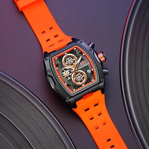 Miniatura 3 de MF MINI FOCUS Reloj para hombre Reloj de pulsera de moda hueco grande luminoso impermeable deportivo analógico de cuarzo cronógrafo de negocios