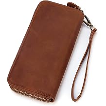 Leather Clutch Purse Wallet Men Wrist Bag