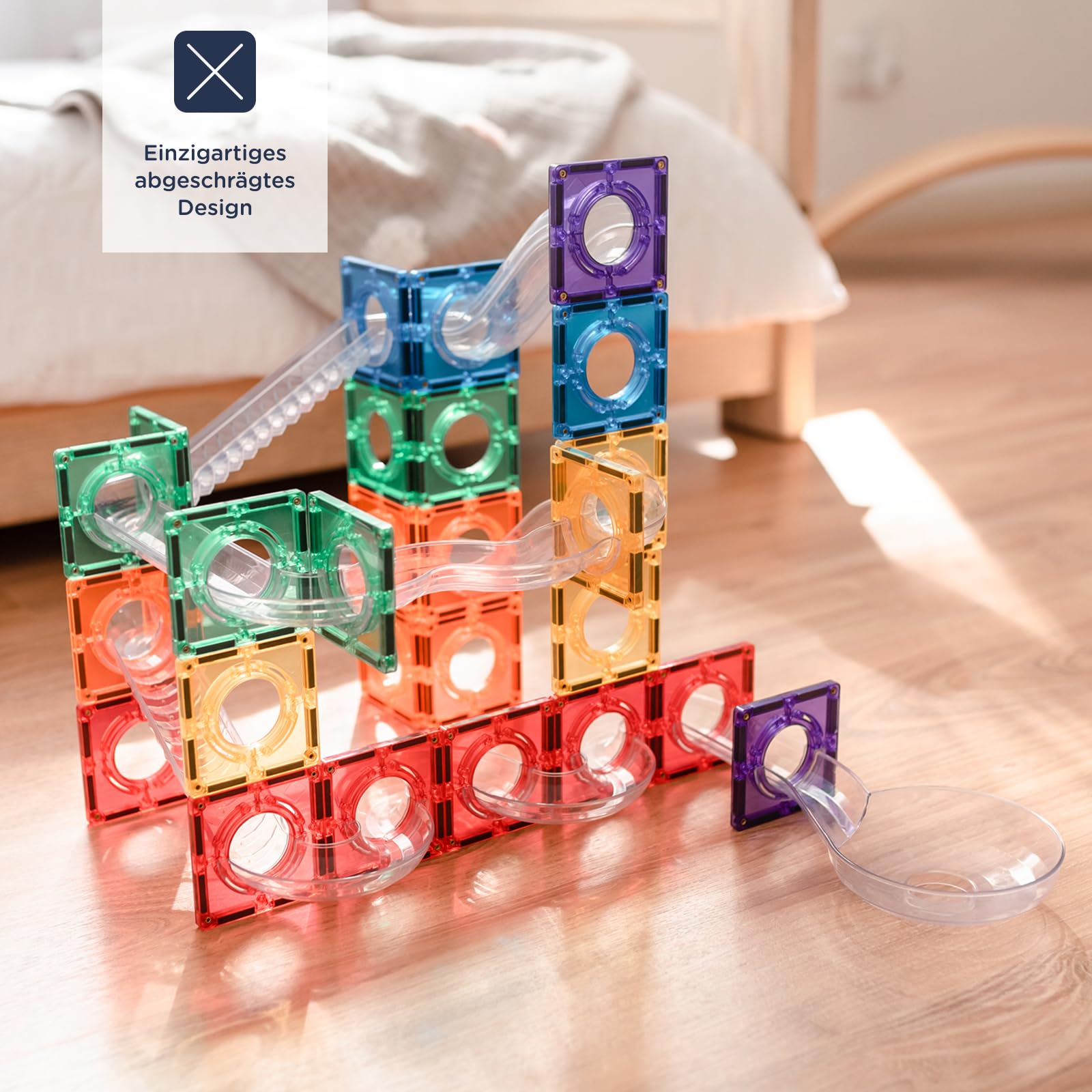 CONNETIX Magnetbausteine Regenbogen Ball Run Packen, 92 Stück