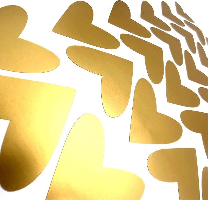 126 Piezas Vinilos Corazón Dorado Mate para Pared miniatura 7