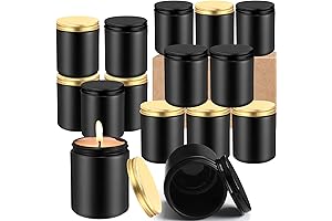 Domensi 12 Pack 8oz Capacity Dark Enigma Glass Jars