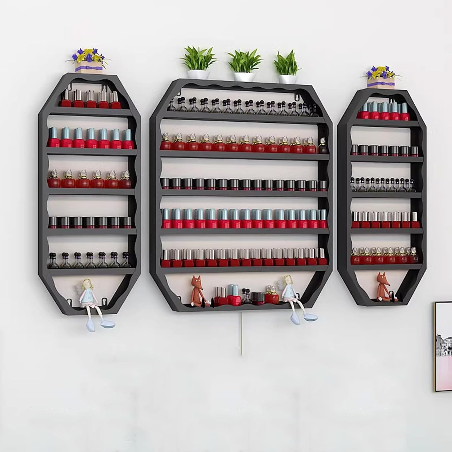 Amazon.com: Yesbon Wall-Mounted Metal Nail Polish Display Rack, Nail ...