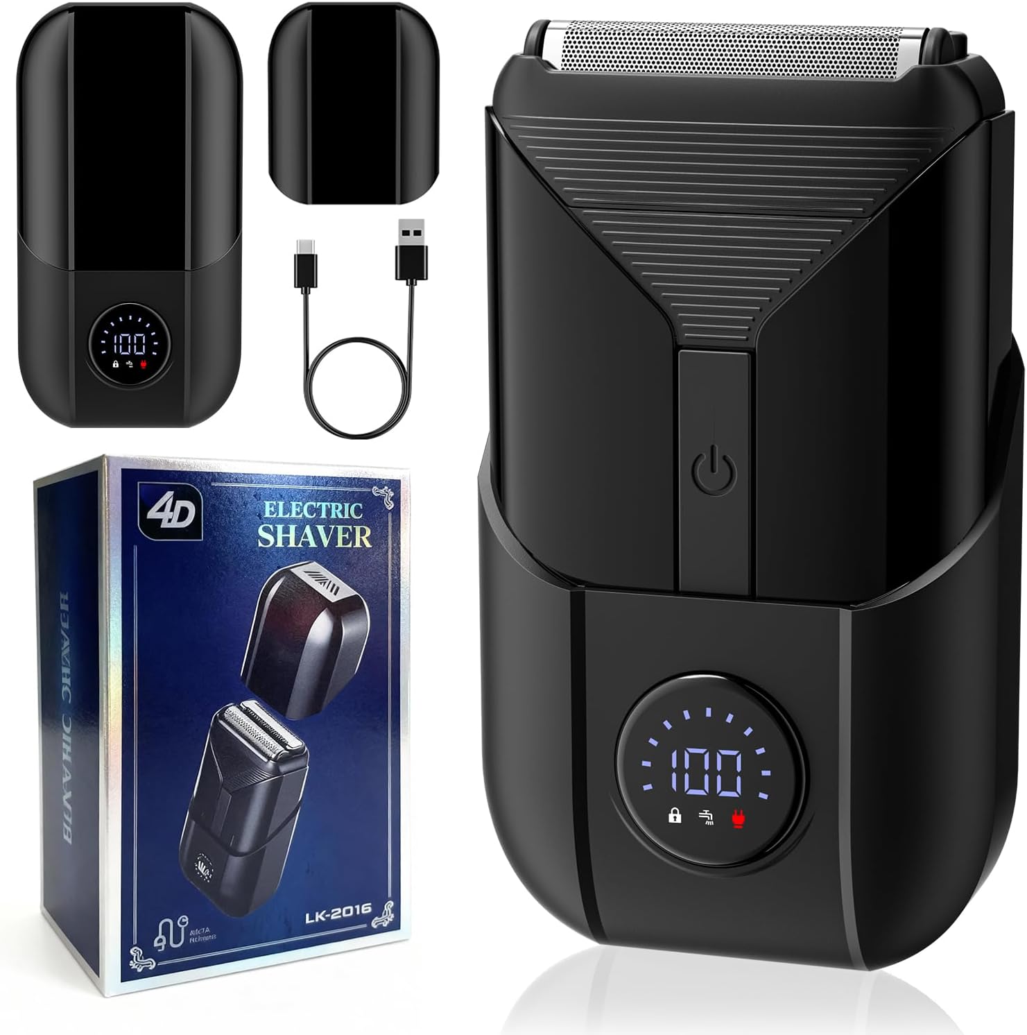 VNTGSHVER Foil Shavers for Men - Smooth & Close Electric Razor, USB-C Rechargeable Razor, High Precision Electric Face Shaver, Waterproof, Cordless, Dual-Action SkinSafe Foil Blades