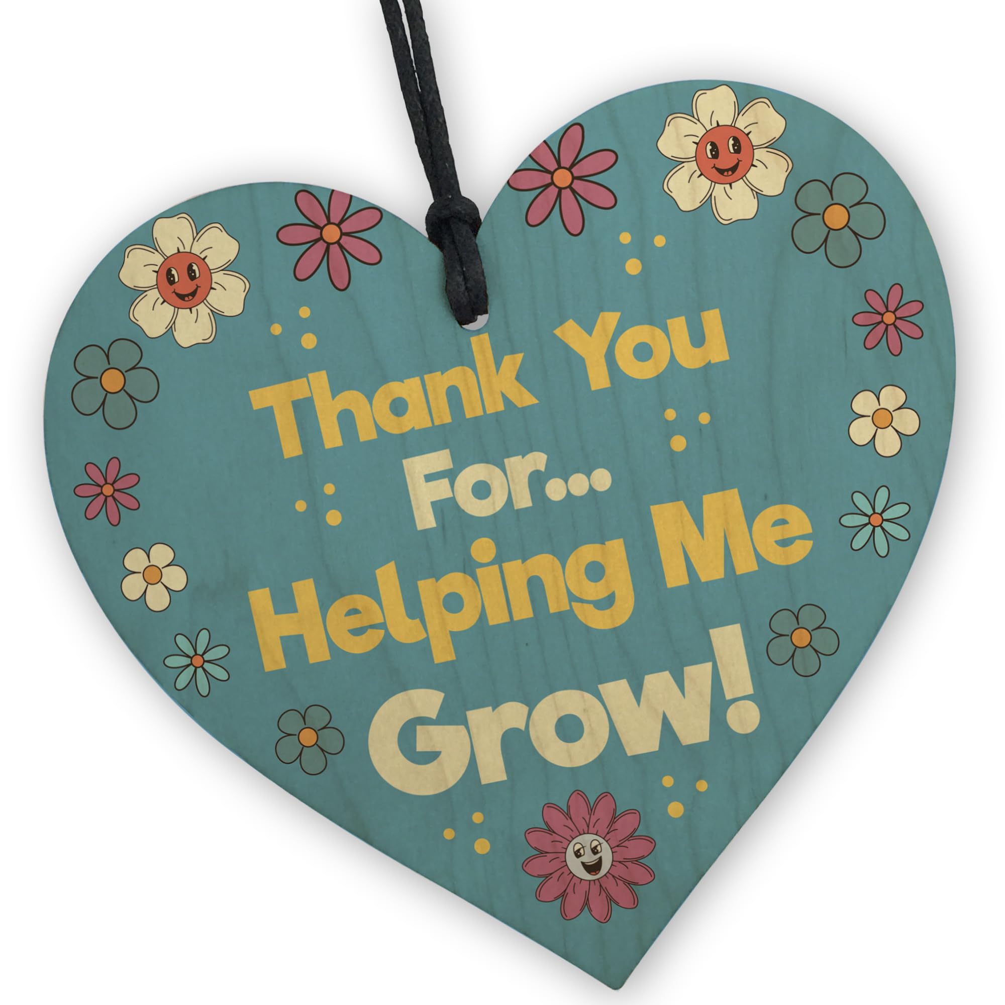 Red Ocean Thank You For Helping Me Grow Gift For Teacher Teaching Assistant Wooden Heart Teacher Appreciation Gifts End Of Term Gifts Leaving School Nursery Pre School Gifts