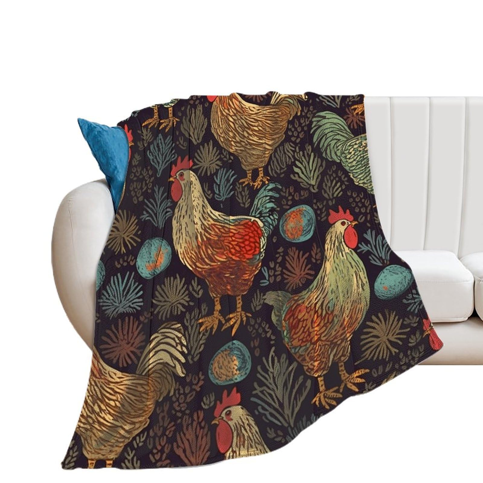 Couverture douce femme imprimé poule : le cadeau idéal et chaleureux pour toutes les saisons