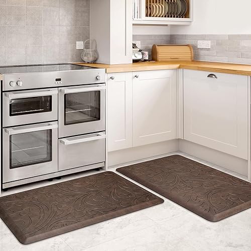 Miniatura 114 de KMAT Tapete de cocina acolchado antifatiga, impermeable, antideslizante, tapete ergonómico y cómodo para el hogar, oficina, fregadero, lavandería