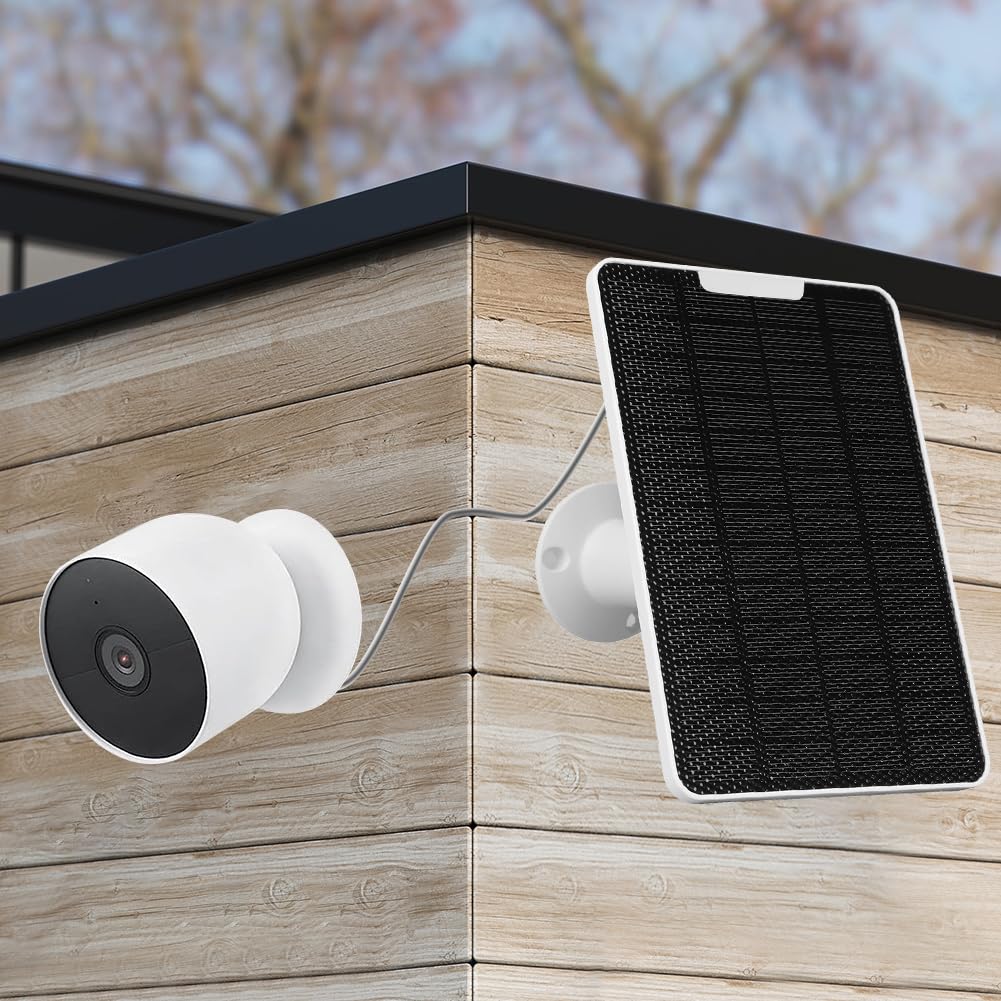 Panel słoneczny, Ładowarka słoneczna, panel słoneczny 10 W do montażu kamery, uchwyt ścienny IP65 ze wspornikiem i śrubokrętem obrotowy 360° do kamery Gogle Nest