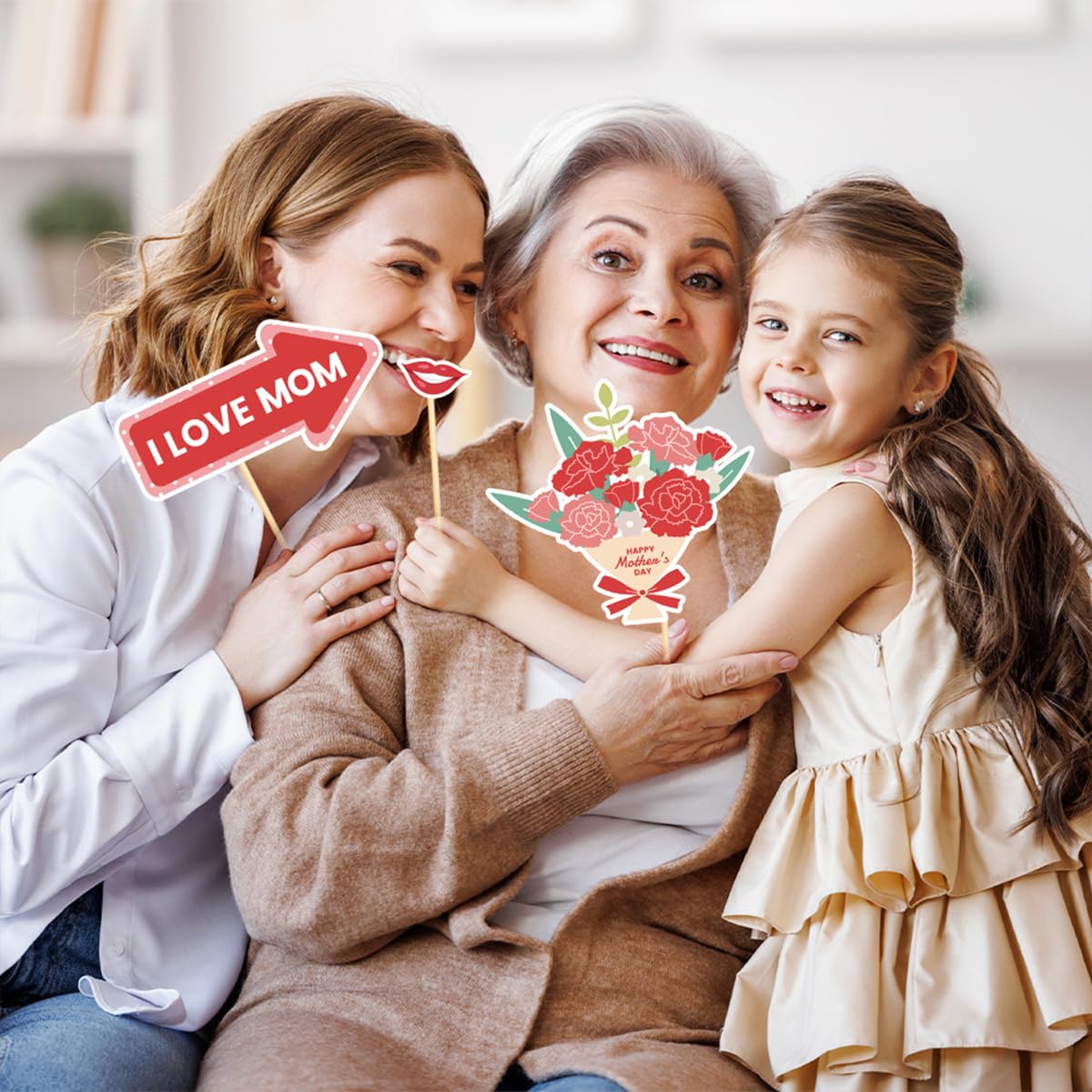 Accessoires Amusants Pour Photomaton Pour La Fête Des Mères : Décoration De Fête à Imprimer