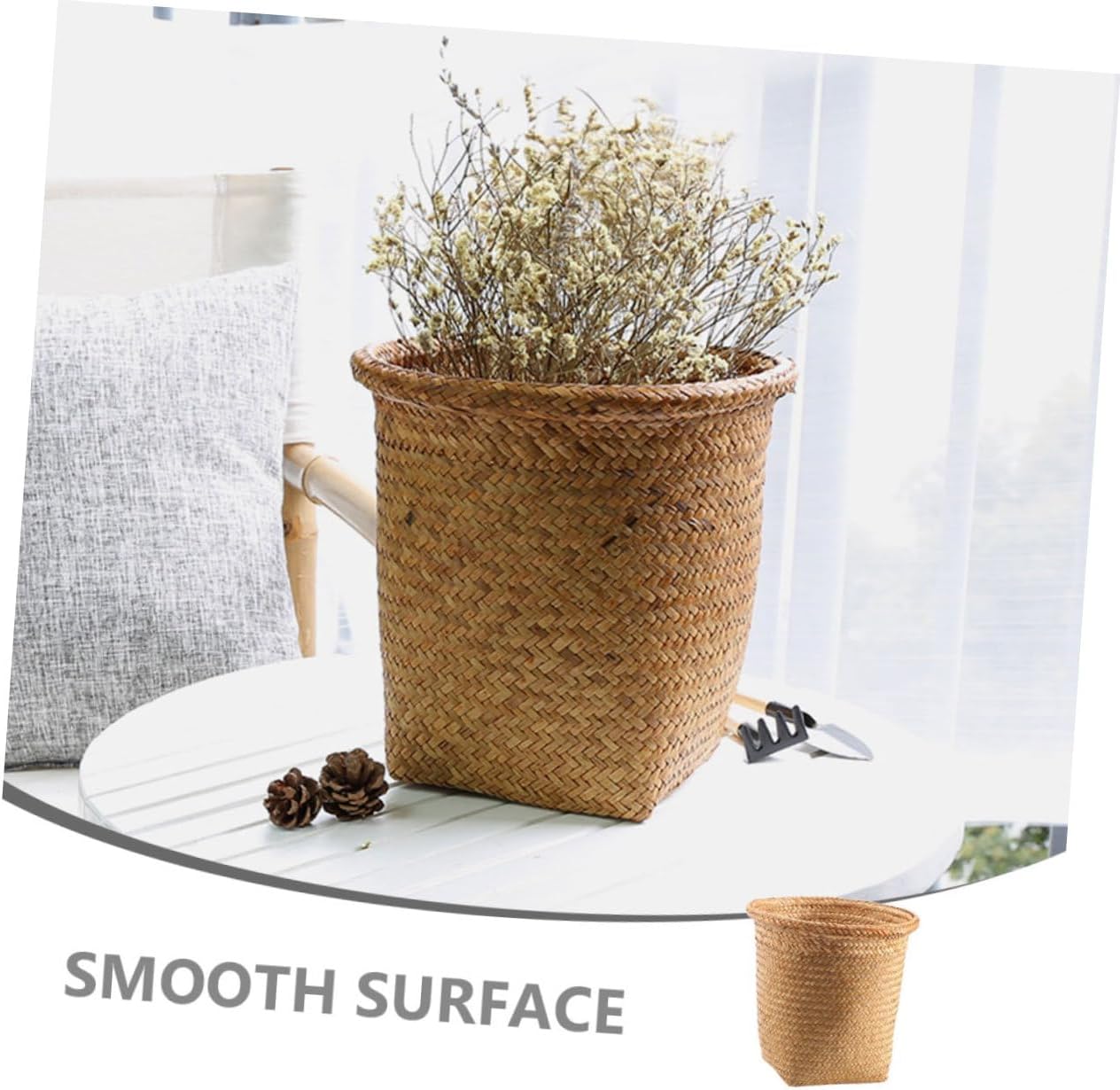 SUPVOX Flower Pot Cover Storage Basket Woven Trash Can Decorative Laundry Baskets