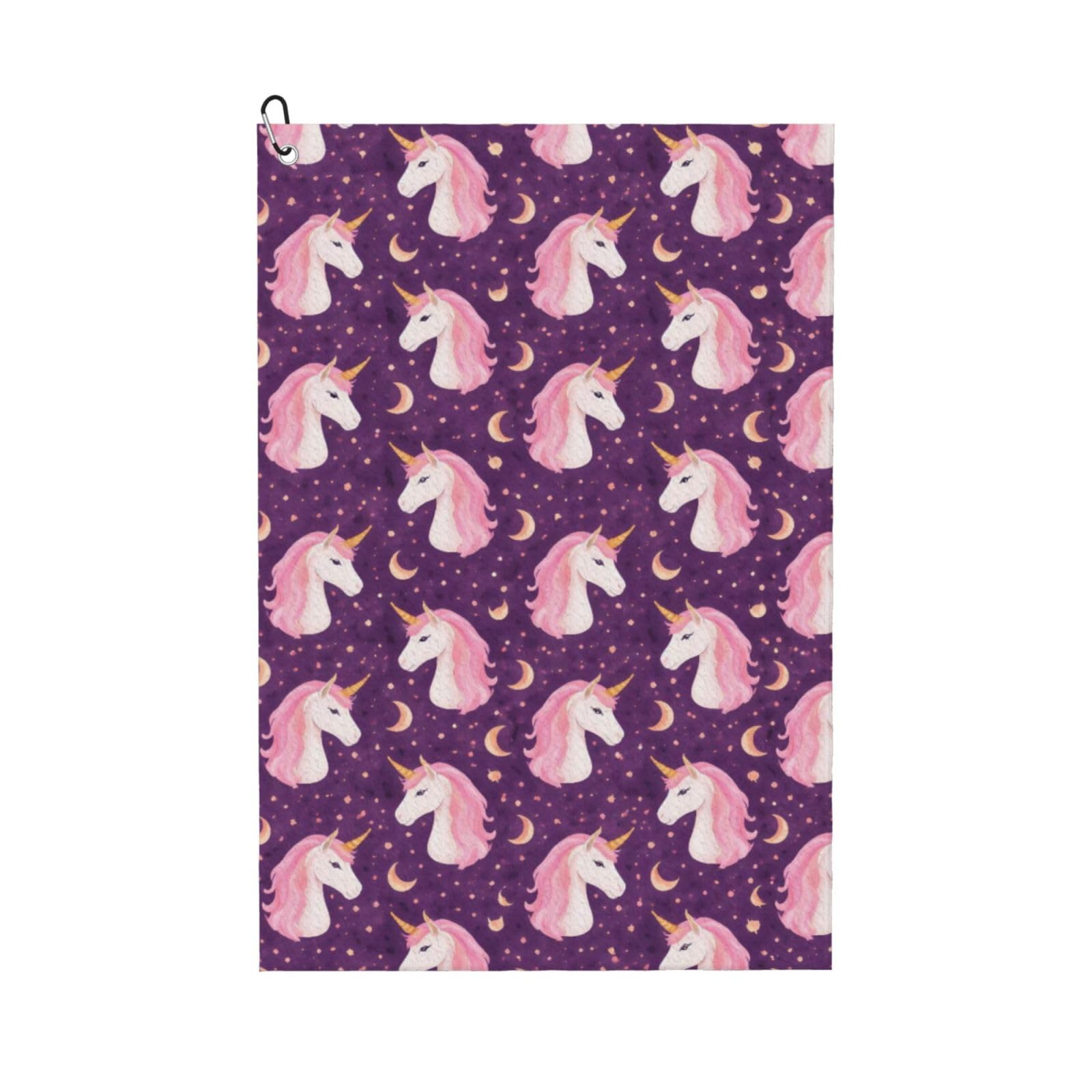 Oudrspo Dreamy Adorable Unicorn Multi-Functional Golf Towel | Absorbent Quick Drying 16x24in