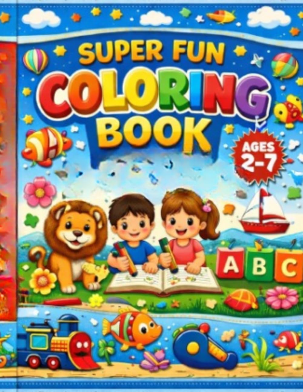 SUPER FUN COLORING BOOK: HOURS OF FUN CREATIVITY (Easy Kids Coloring Books)