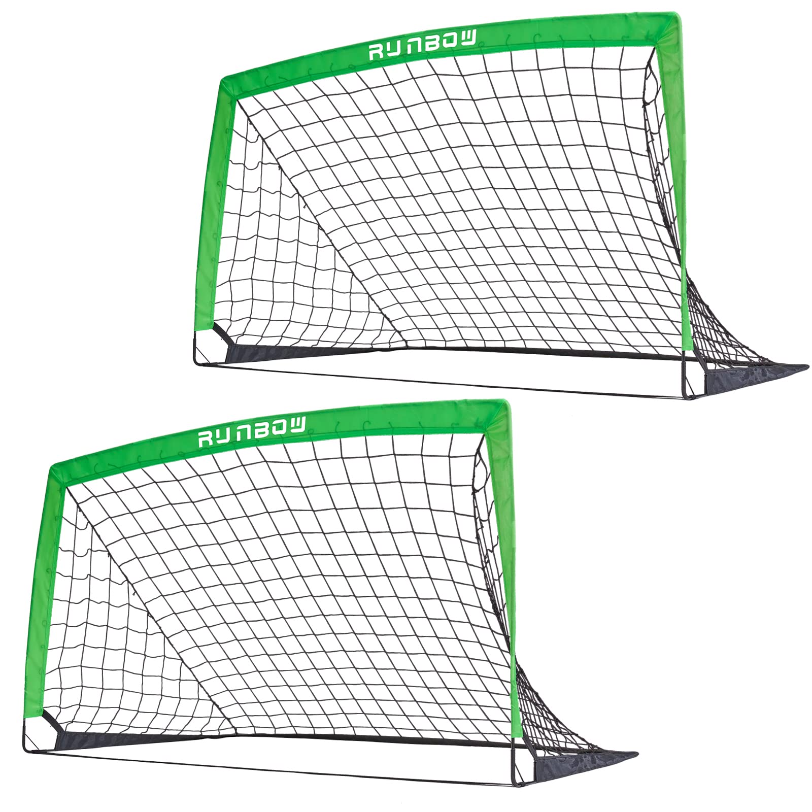 RUNBOW5x3 ft Portable Kids Soccer Goal for Backyard Small Children Pop Up Soccer Goal Net Set of 2 with Portable Carrying Case