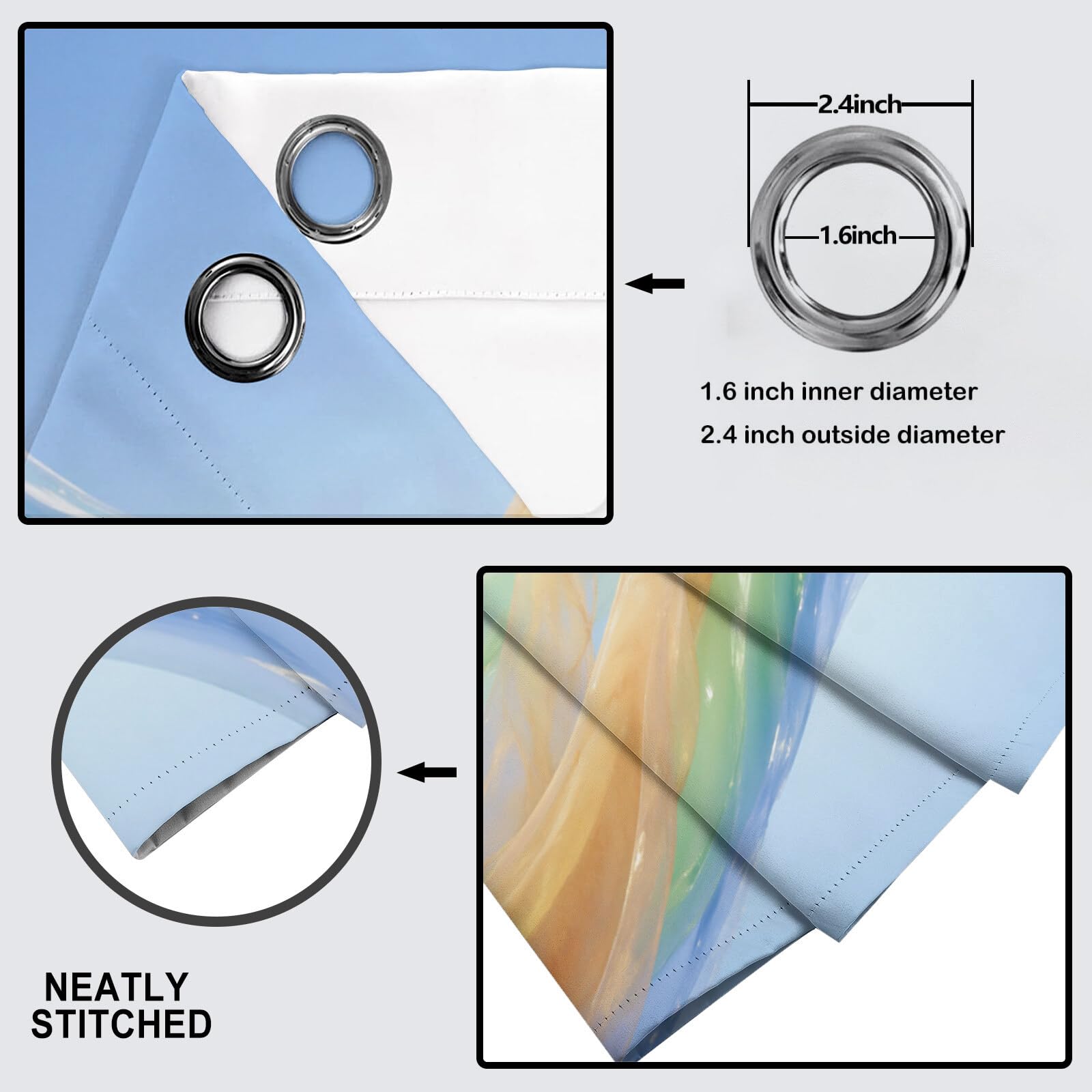 Isolanti Per Camera Da Letto Stampa 3D Curva D'Onda Blu-Verde 2 Pannelli 140X175Cm(L X A) Tende Soggiorno Astratto Moderno Decorazione Motivo Finestra Bambini Tenda Oscuranti Occhielli