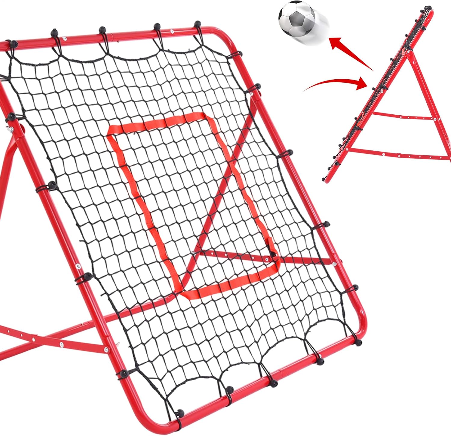 3.3x3.3FT Foldable Baseball Rebounder Net | 5 Adjustable Angles Pitch-Back Target for Grounders & Fly Balls | Compact Fielding Trainer for Baseball, Soccer, Volleyball & Practice Drills