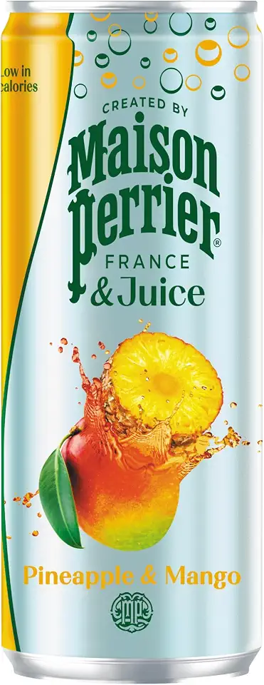 Maison Perrier Juice Sparkling Fruit Flavoured Drink 250ml, Pineapple and Mango, Low Calorie, Made With Real Fruit Juice And Natural Flavours
