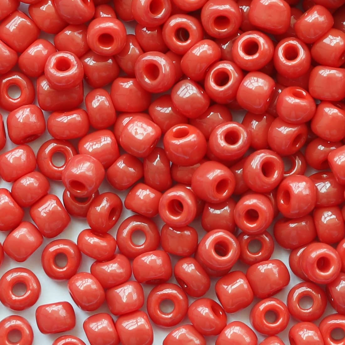 4mm Red Seed Beads About 1600pcs/110Grams,6/0 Glass Craft for Making Earrings Waist Jewelry, DIY Handmade Seed Beads (Red) - Image 2