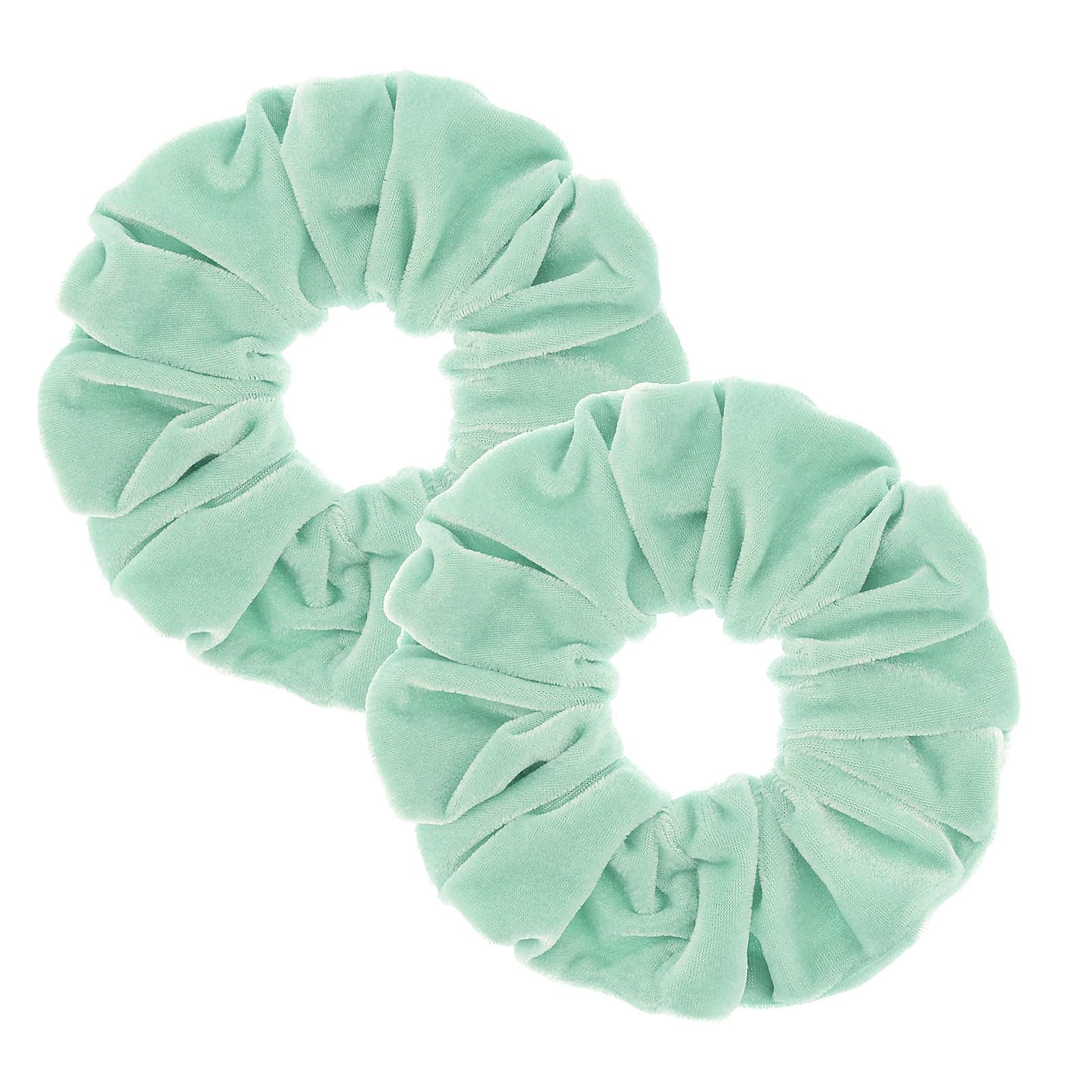 2 coleteros grandes de terciopelo para mujeres y niñas (verde menta)