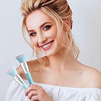 Vista 2 de Brochas de maquillaje para maquillaje líquido, brocha de base Kabuki de parte superior plana, brochas de maquillaje de primera calidad, mezcla