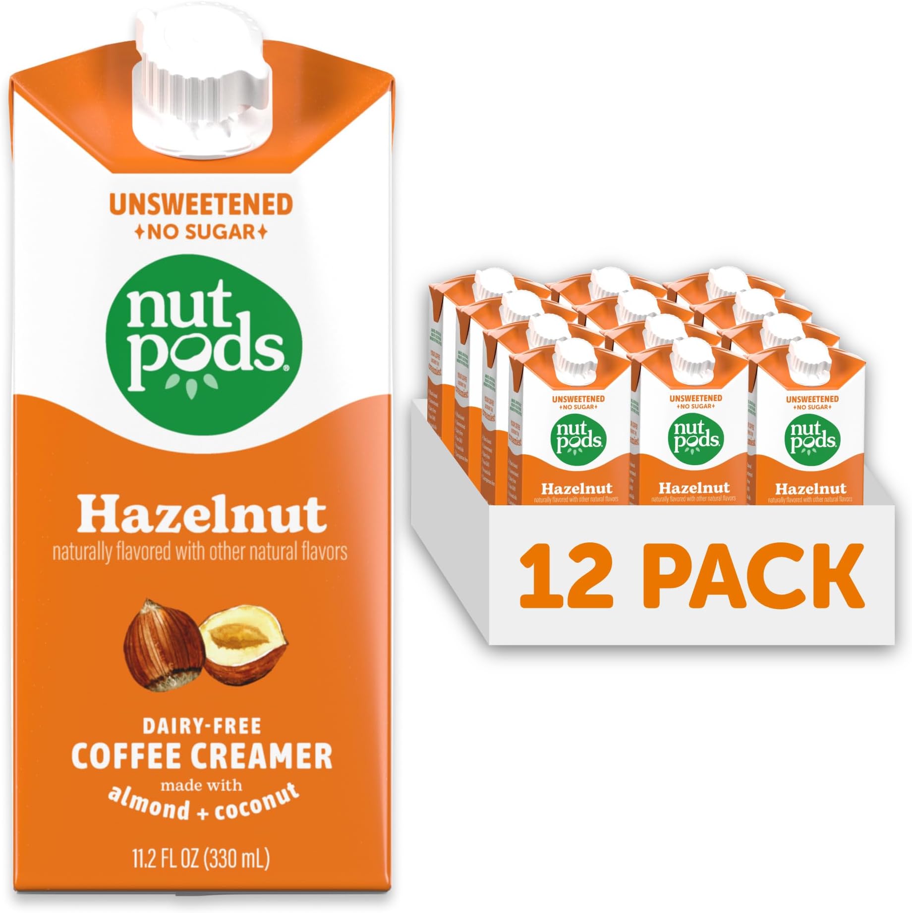 Nutpods - Unsweetened + Dairy-Free Creamer Hazelnut 11.2 Oz.