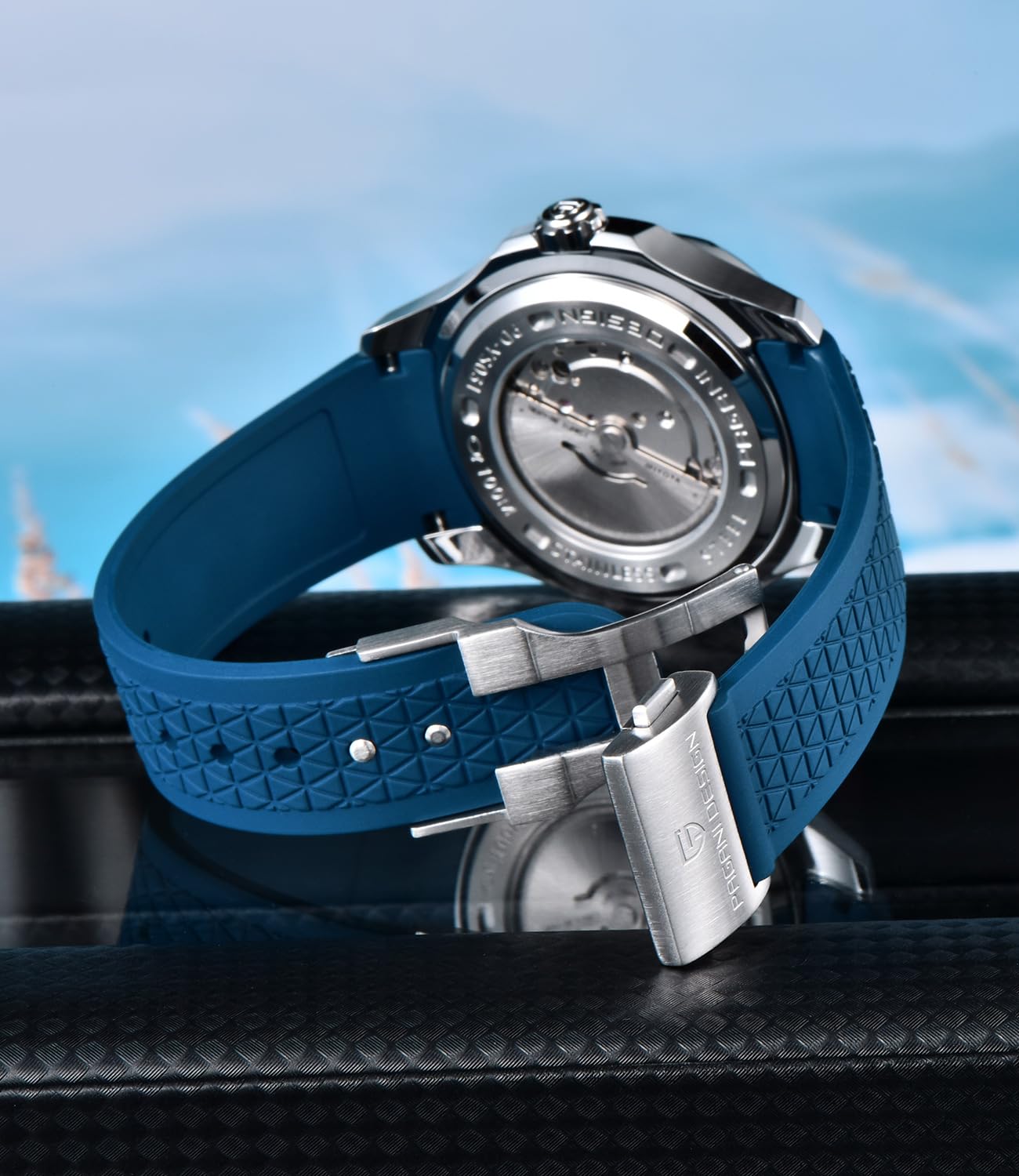 LACZ DENTON PD-YS031 Orologio Automatico da Uomo Miyota 8215 Movimento Meccanico 41mm Acciaio Inox Orologi Analogici da Polso per Uomo, Vetro Sintetico Zaffiro Quadrante, 100M Impermeabile