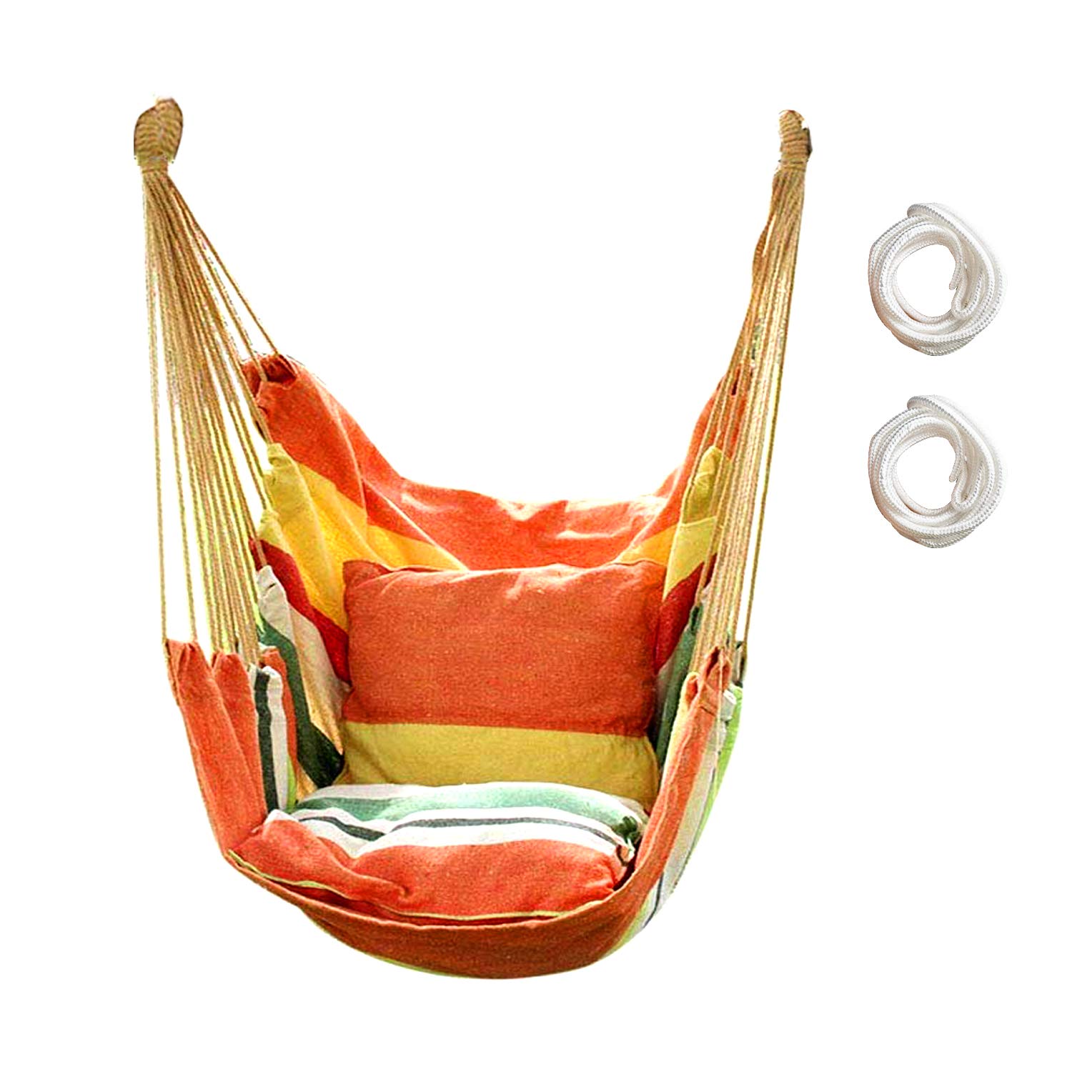 Hamac Extérieur Haut de Gamme - Hamac sur Pied Léger, Jardin et Balcon - Accessoire de Camping Idéal pour Vacances, Sieste et Détente (sans Coussin，Couleur Orange)