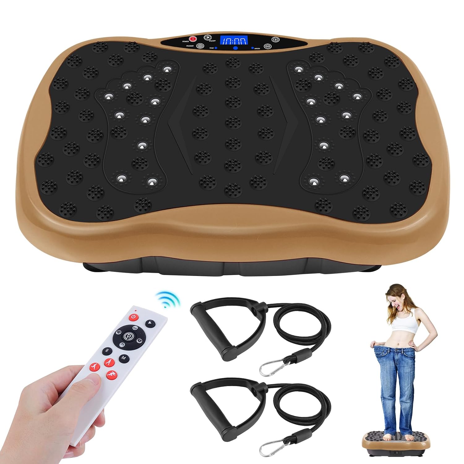 Vibration Plate Exercise Machine, Health & Fitness Full Body Vibration Platform, Portable Vibration Plate Platform for Wei...