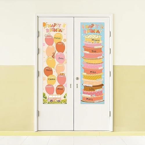 Miniatura 6 de Tabla de pósteres de feliz cumpleaños, decoración de tablero de anuncios de cumpleaños, estilo retro, bohemio, cumpleaños, aula, puerta, decoración