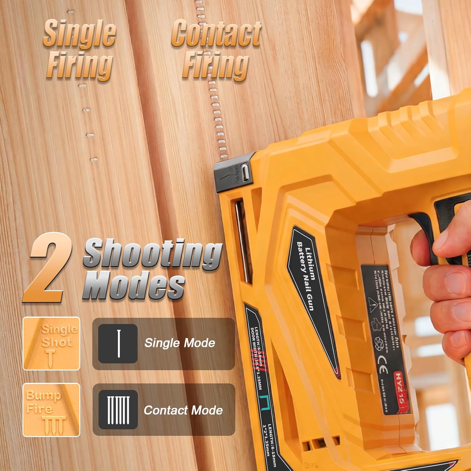 6-Level Cordless Brad Nailer & Narrow Crown Stapler 2-in-1 – LED Light, Safety Pin, Dewalt 20V MAX Compatible, Battery Powered Nail Gun for DIY & Woodworking (Tool Only)