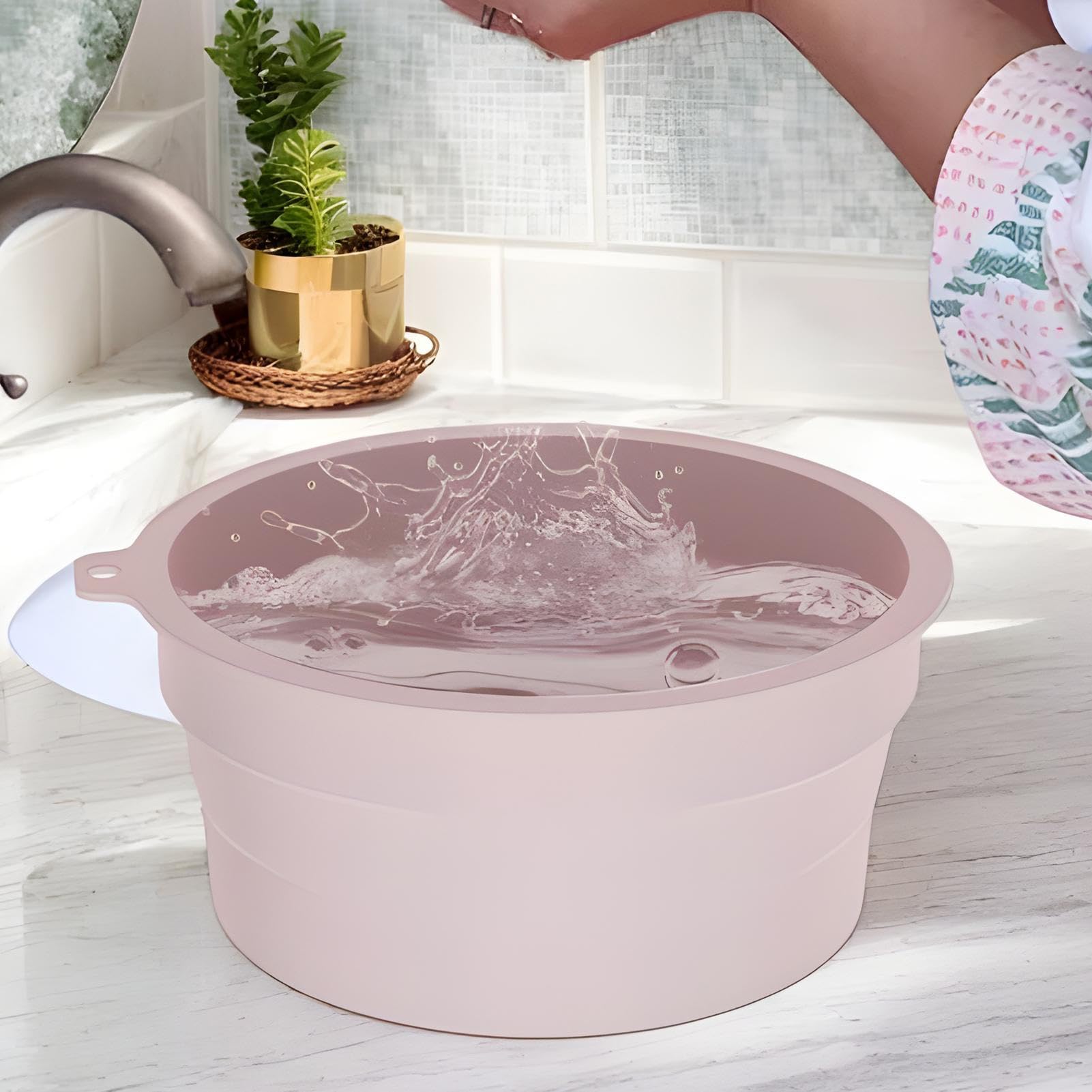 Tazón de cara de hielo, caída de hielo frío, 8.46x3.94 pulgadas de lavado de belleza de silicona, herramienta de referencia de piel, diseño portátil liviano para hogar, vacaciones, viajes, hotel, viaj